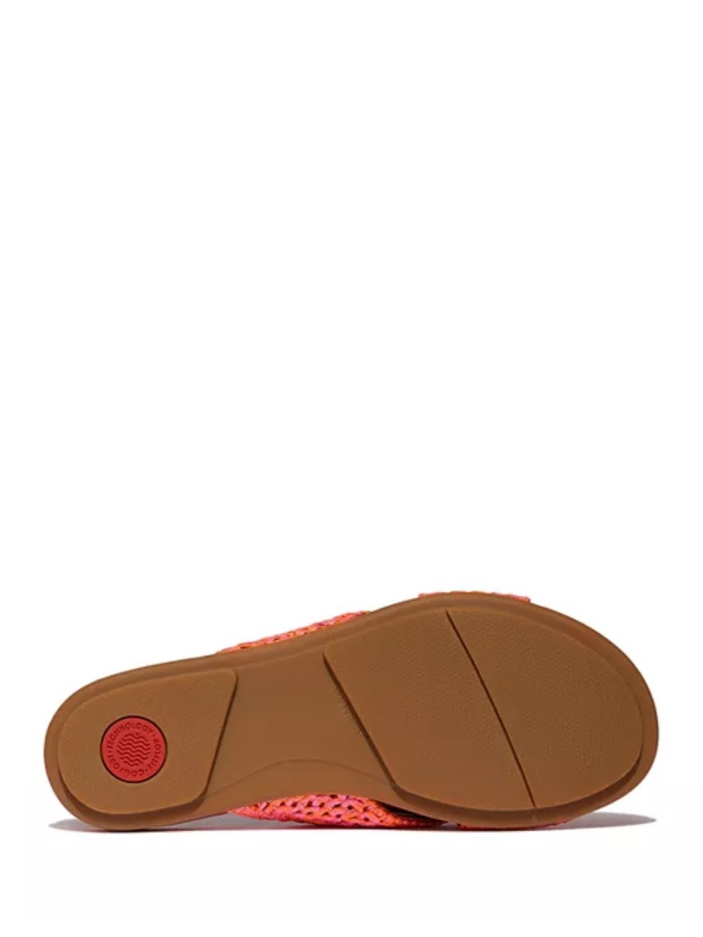 FitFlop Orange Coral Woven Cross-Band Slides - Picture 3 of 4